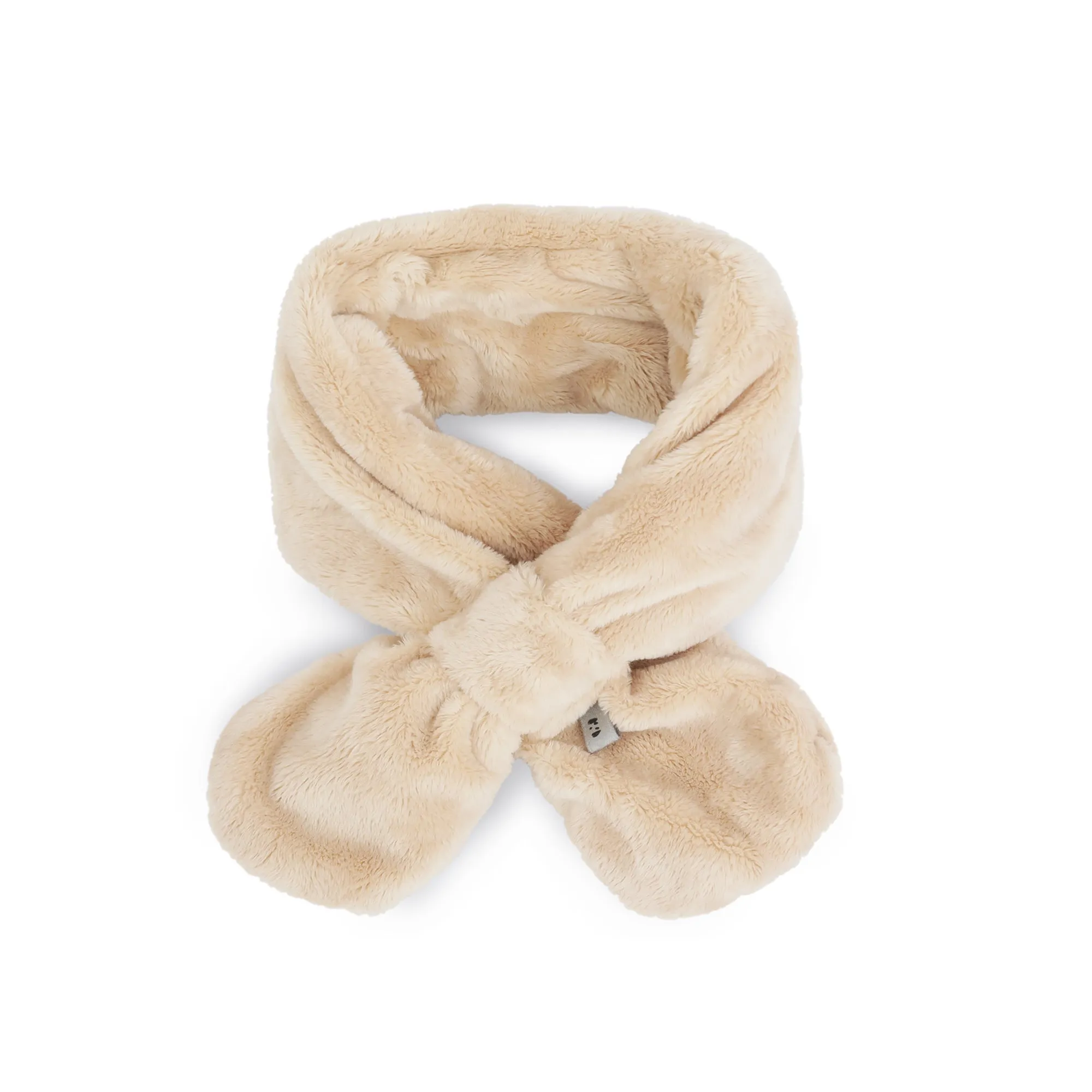 Kids Winter Fashion Scarf Baby Warm Fluffy Thick Fleece Toddler Neck Warmer | Ivory Navy
