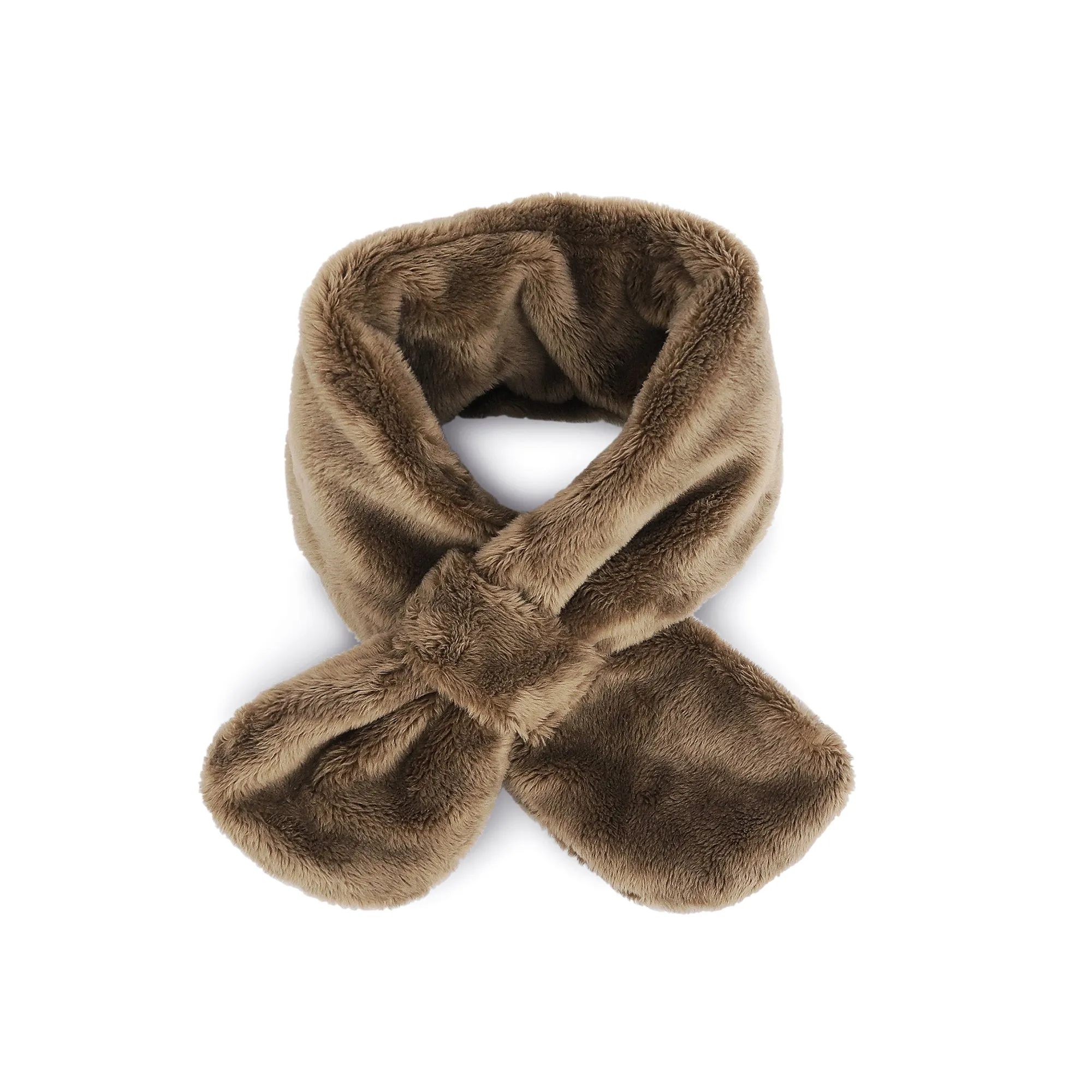 Kids Winter Fashion Scarf Baby Warm Fluffy Thick Fleece Toddler Neck Warmer | Ivory Navy