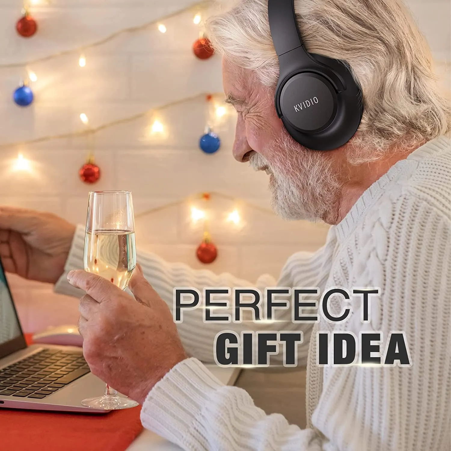 KVIDIO Bluetooth Headphones: 55Hr Playtime, Hi-Fi Sound, Deep Bass (Over-Ear, Foldable)