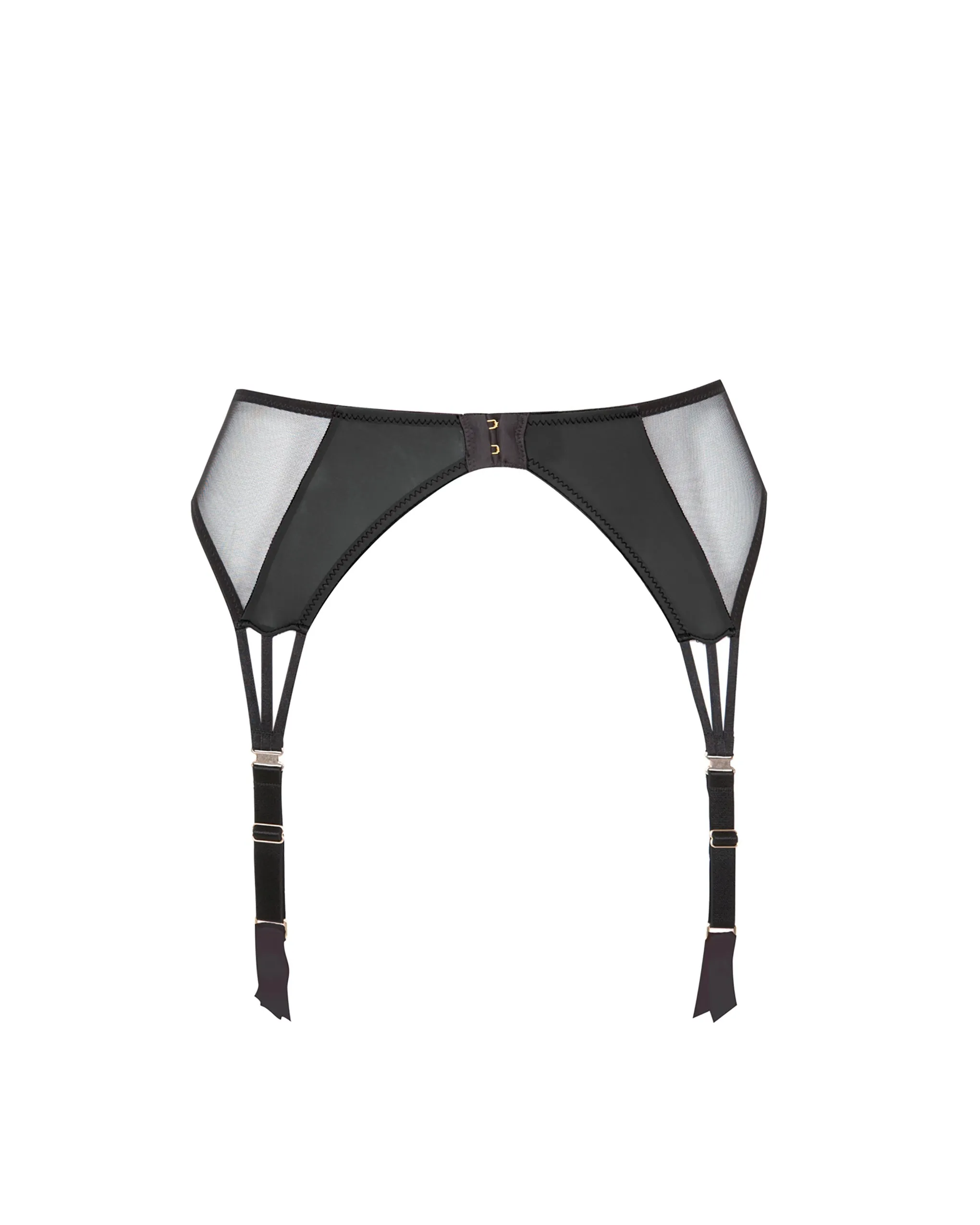 Laura Black Garter Belt with Mesh