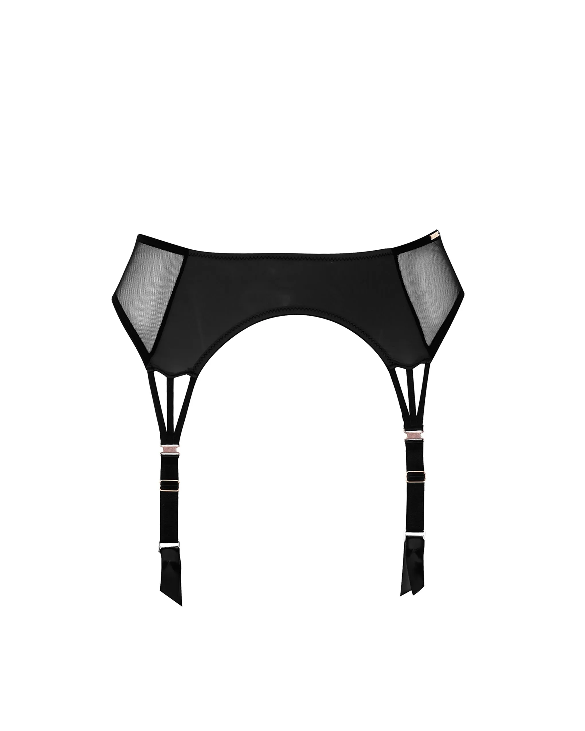 Laura Black Garter Belt with Mesh