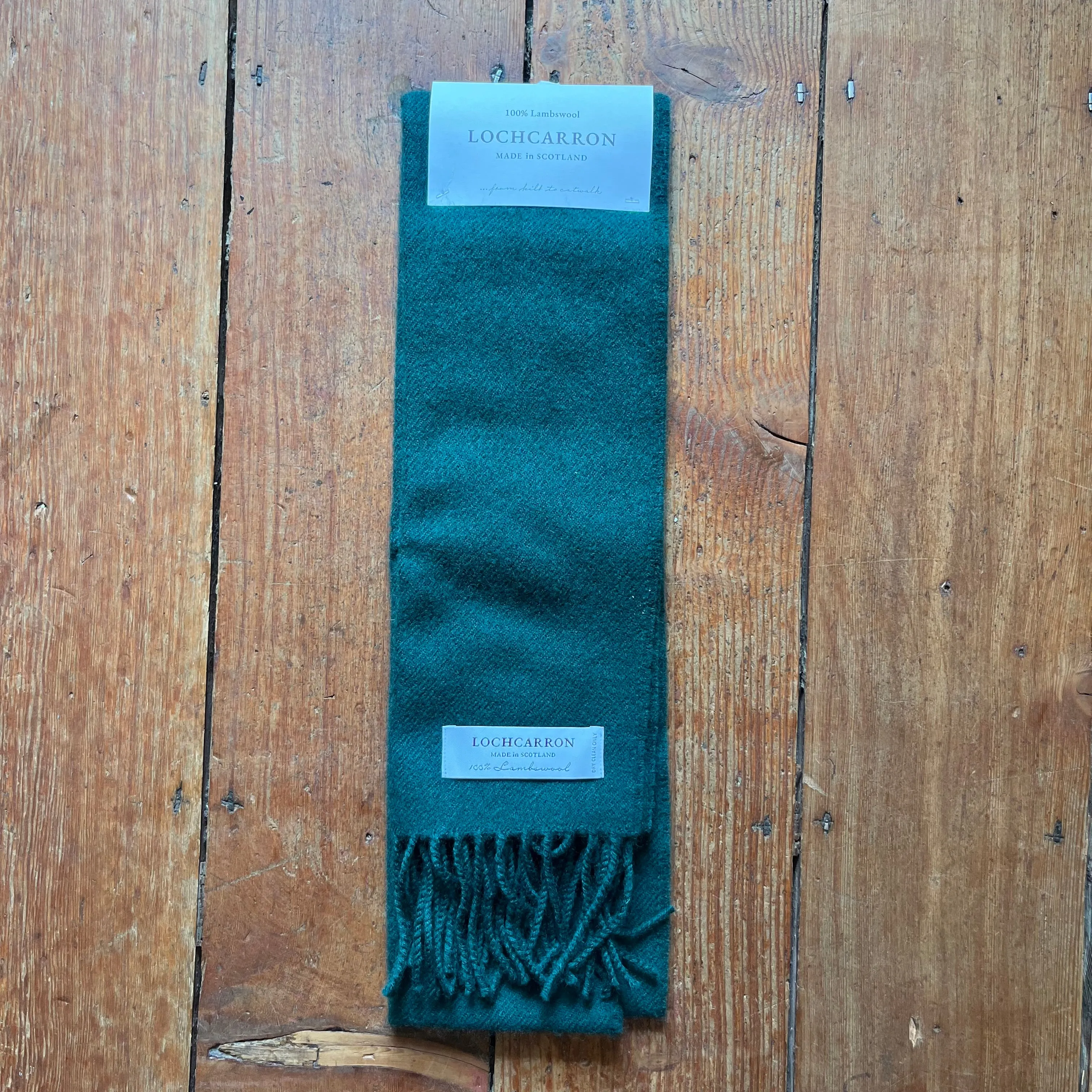Lochcarron - Bowhill Lambswool Scarf - Bottle Green