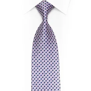 Mauve Checkered Rhinestone Silk Necktie With Purple Sparkles