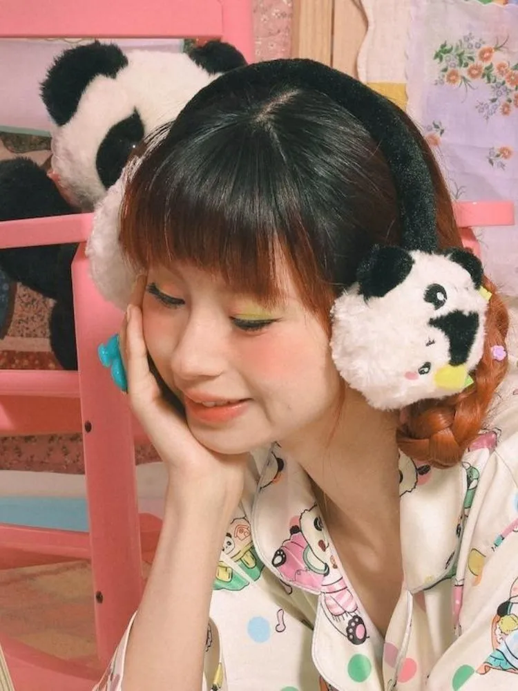 Panda Penguin Warm Plush Earmuffs【s0000006119】