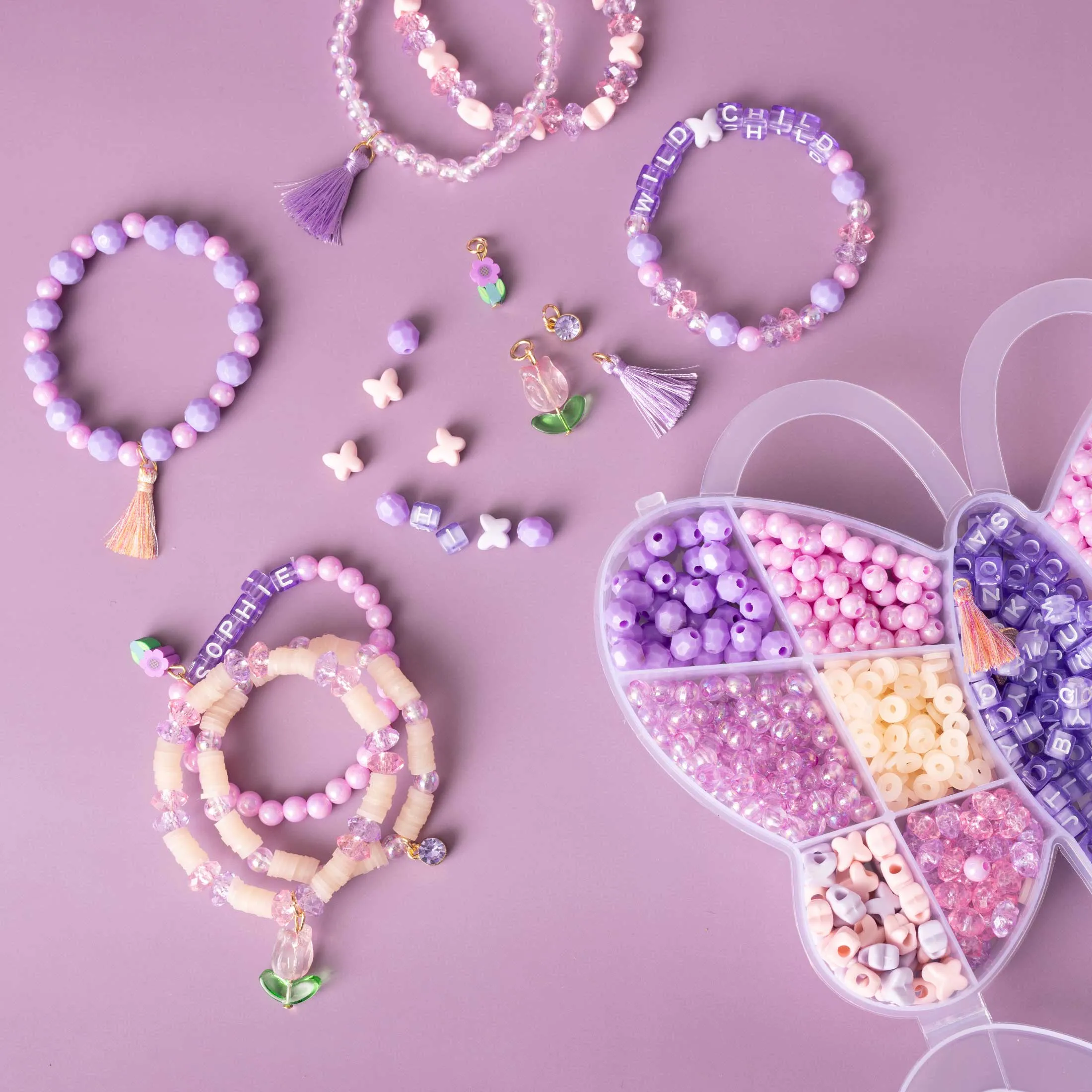 Purple Butterfly Bead Box