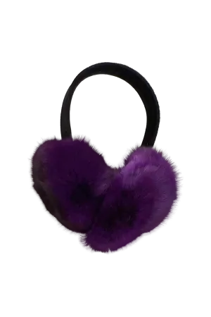 Purple Chinchilla Fur Earmuffs