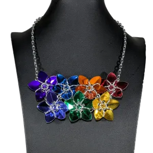 Rainbow Flower Statement Necklace