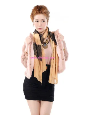 SILK & LACE SCARF - GOLD