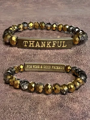 Thankful For Wine Bracelet
