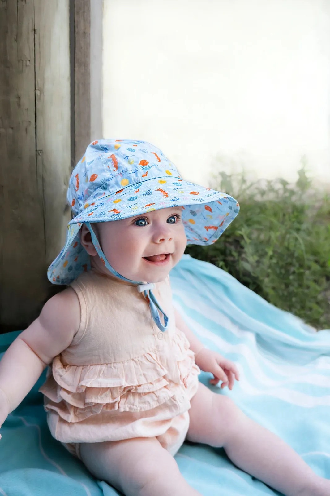 Tropical Reef Wide Brim Infant Sunhat