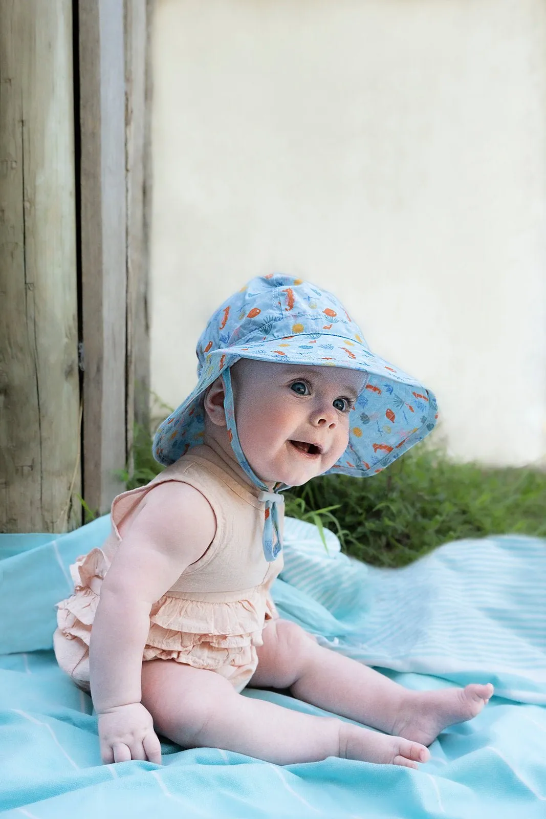 Tropical Reef Wide Brim Infant Sunhat