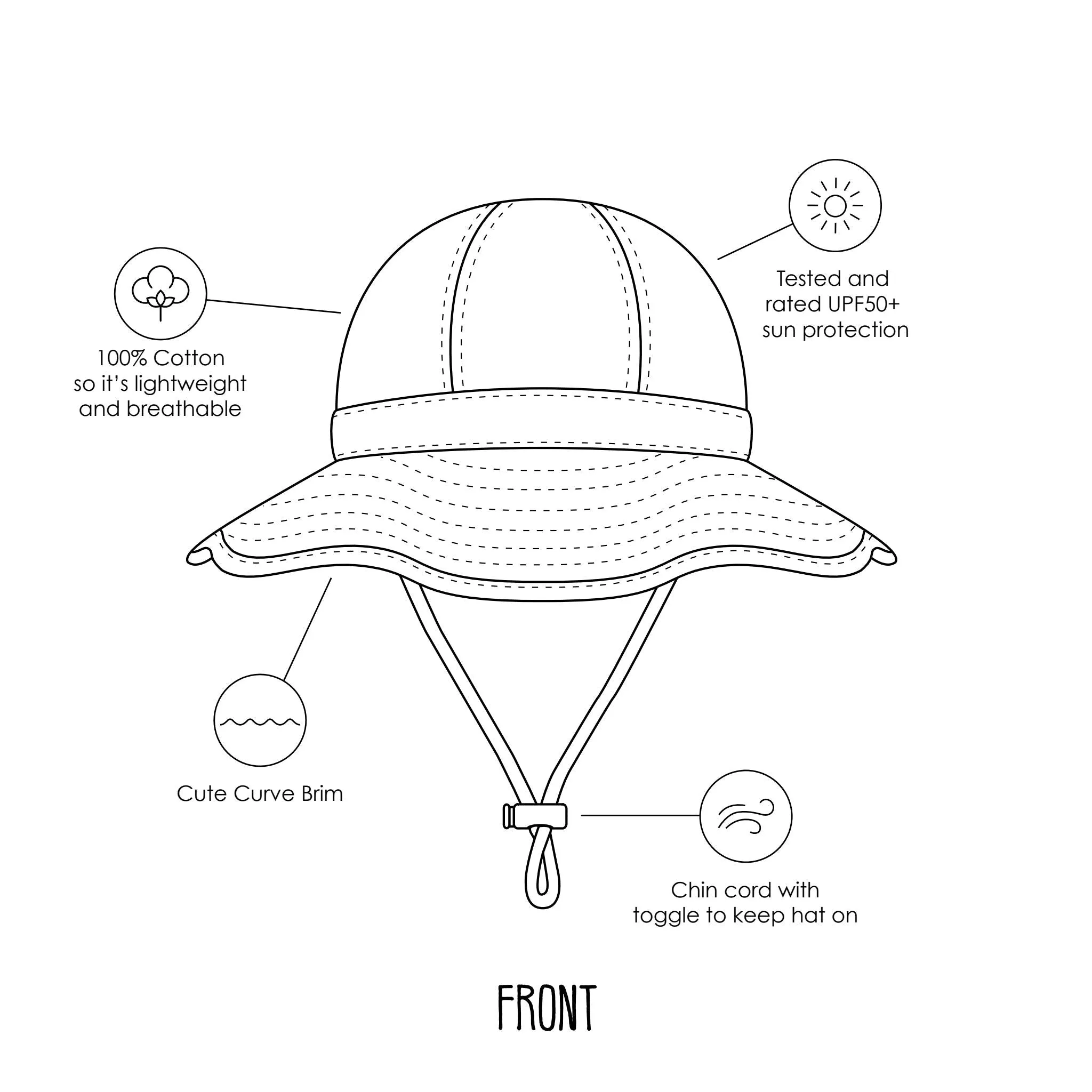 Tropical Reef Wide Brim Infant Sunhat