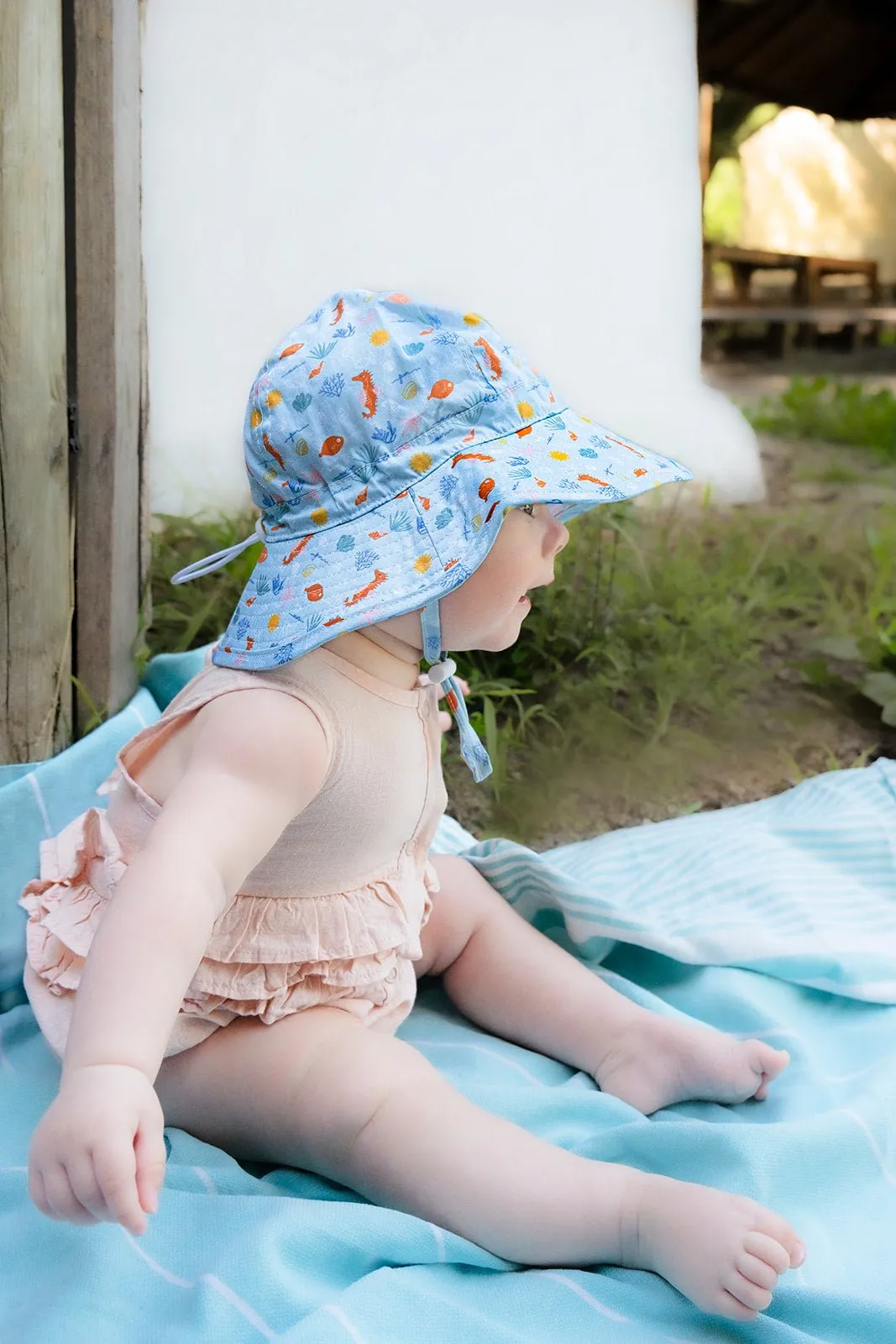 Tropical Reef Wide Brim Infant Sunhat