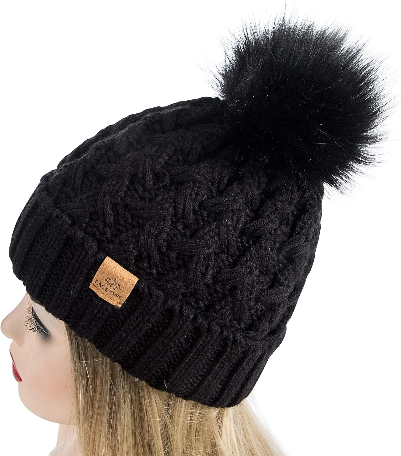 Winter Beanie Crossed Cap Soft Warm Hat, 2 Caps Onesize