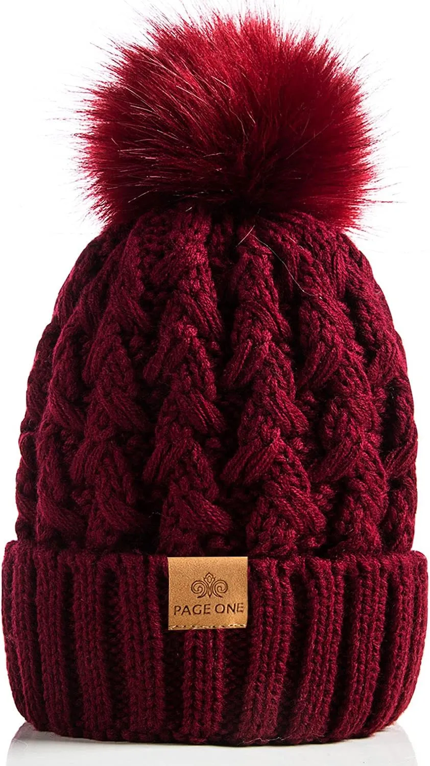 Winter Beanie Crossed Cap Soft Warm Hat, 2 Caps Onesize