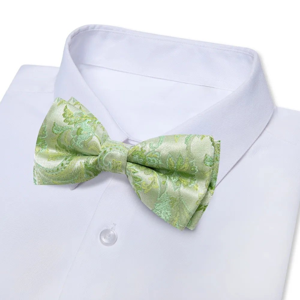 YourTies Bowtie for Men Laurel Green Floral Bowtie Pre-tied Bowtie Wedding