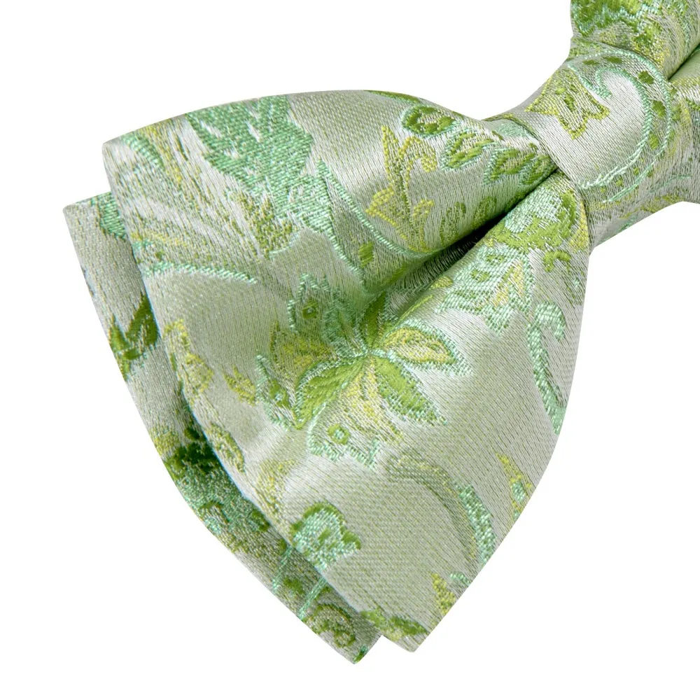 YourTies Bowtie for Men Laurel Green Floral Bowtie Pre-tied Bowtie Wedding