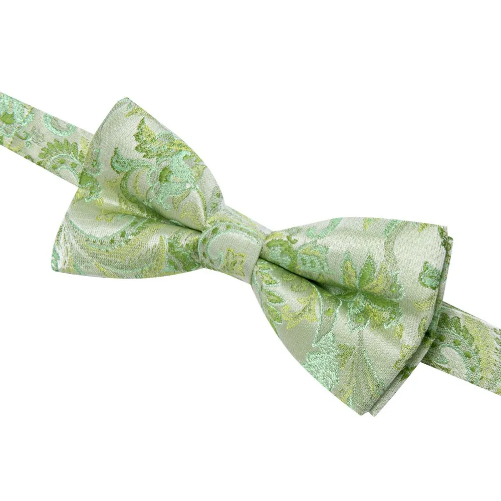 YourTies Bowtie for Men Laurel Green Floral Bowtie Pre-tied Bowtie Wedding