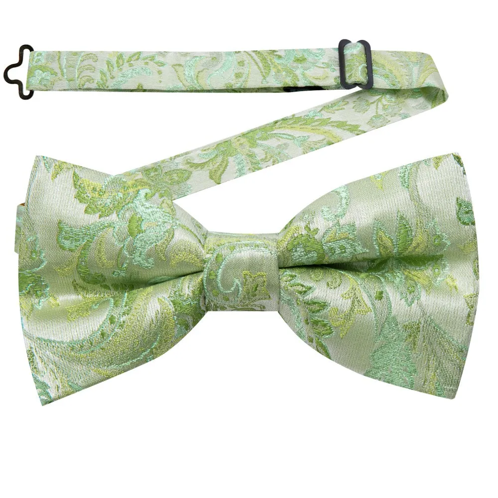 YourTies Bowtie for Men Laurel Green Floral Bowtie Pre-tied Bowtie Wedding