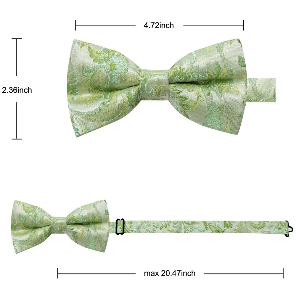 YourTies Bowtie for Men Laurel Green Floral Bowtie Pre-tied Bowtie Wedding