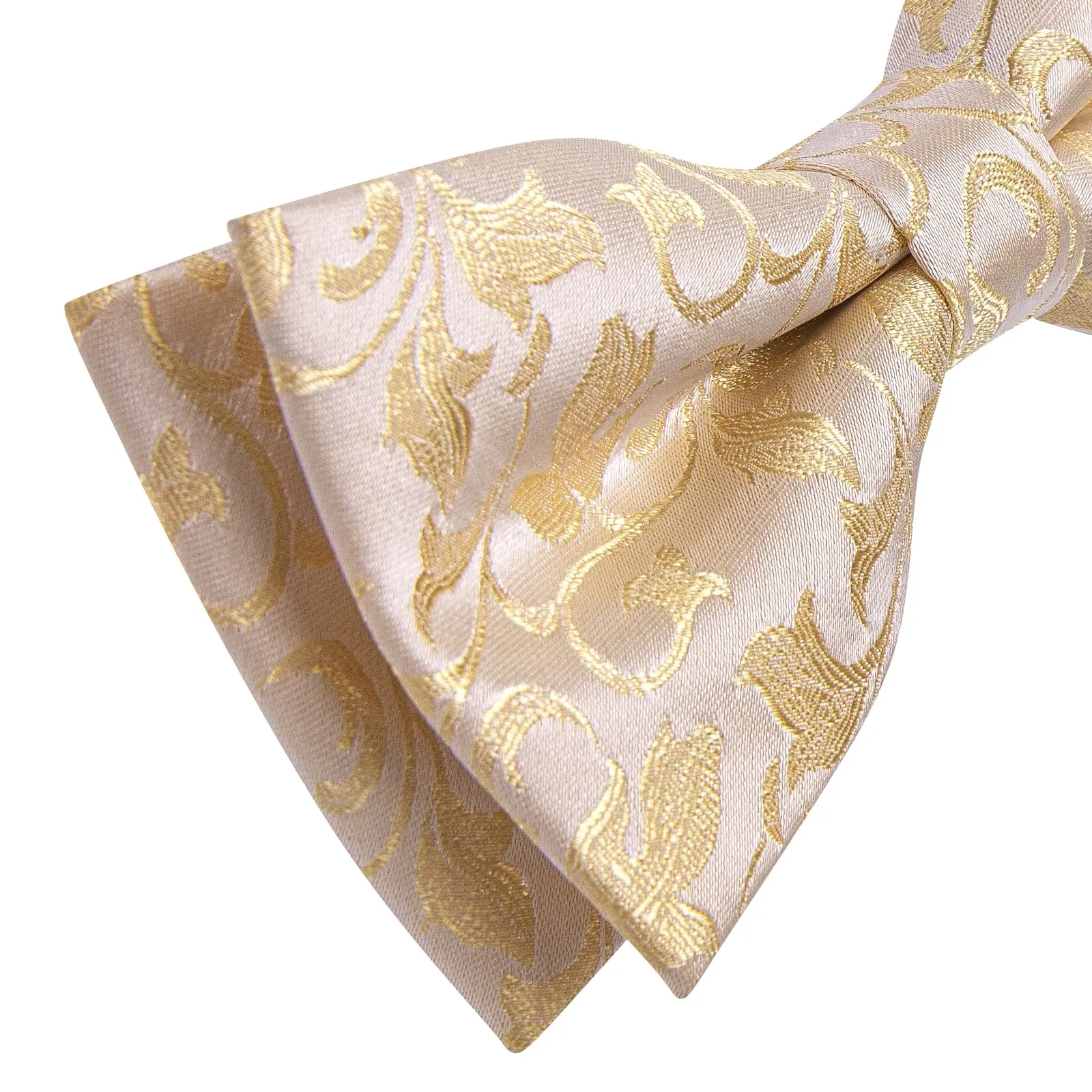 YourTies Champagne Floral Silk Mens Pre-tied Bowtie