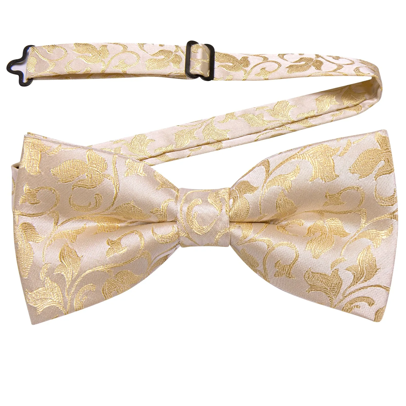 YourTies Champagne Floral Silk Mens Pre-tied Bowtie