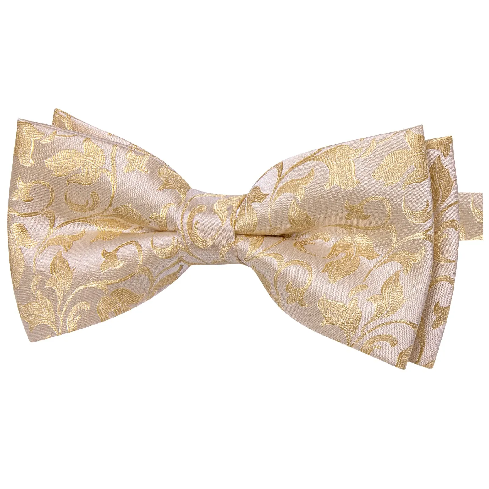 YourTies Champagne Floral Silk Mens Pre-tied Bowtie