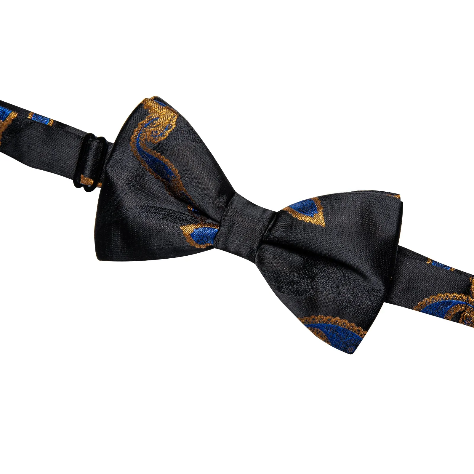 YourTies Classic Black BowTie Dark Blue Paisley Pre-tied Bowtie