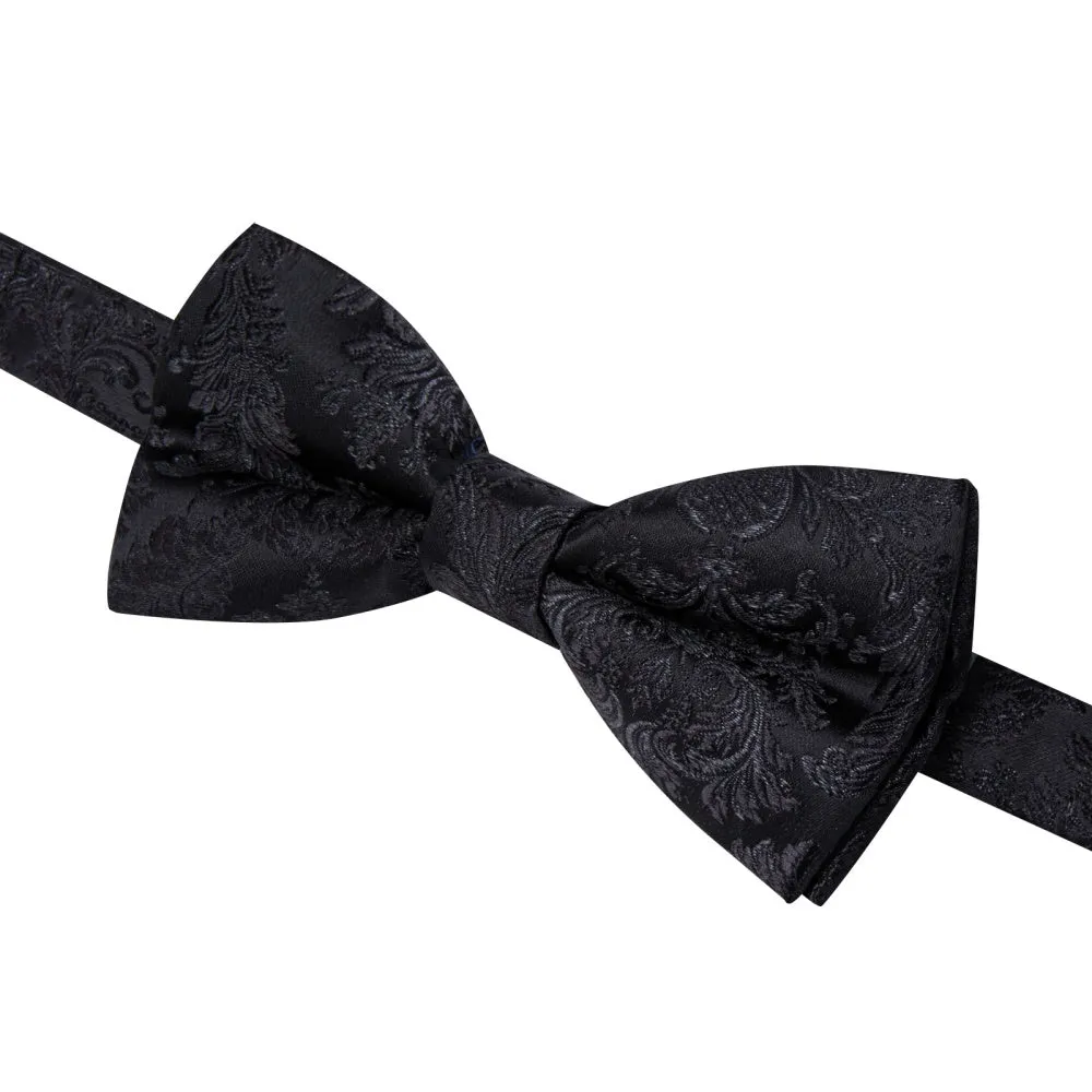 YourTies Men's Bowtie Black Paisley Bowtie Pre-tied Bowtie Wedding